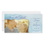 Blue Photo Card Save the Date Wedding Announcement