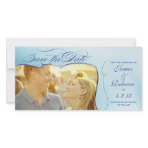 Blue Photo Card Save the Date Wedding Announcement