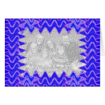 Blue photo frame greeting card