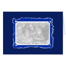 Blue photo frame greeting cards