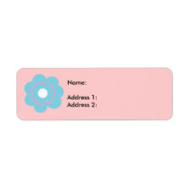 Blue Pink Flower labels