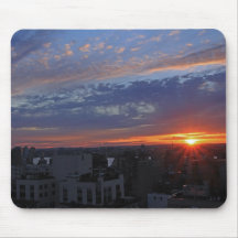 Blue, Pink, Gold Sunset over the Hudson Mouse Pads