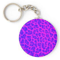 Blue & Pink Leopard Print Keychain