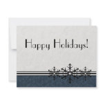 Blue Pinstripe Holiday Snowflake Invitation