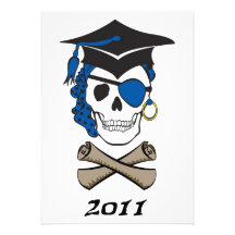 Blue Pirate Graduation Invite