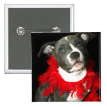Blue Pitbull Puppy Button