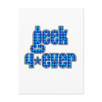Blue Plaid geek 4ever Postcards