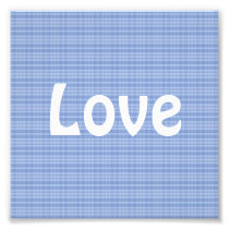 Blue Plaid Pattern Love Art Photo