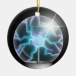 Blue Plasma Ball Ceramic Tree Ornament