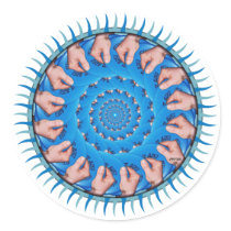 Blue Plastic Round Stickers