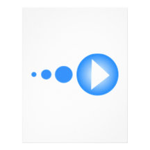 Blue Play Button Letterhead Template