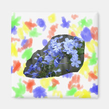 Blue Plumbago Flowers Cascade Photo Refrigerator Magnets