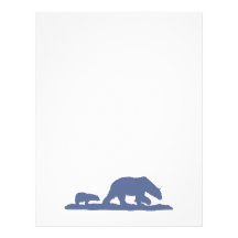 Blue Polar Bear Silhouette Customized Letterhead