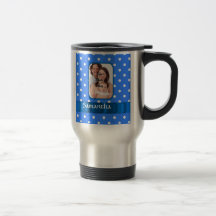 Blue polka dot pattern mug