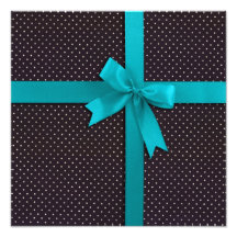 Blue Polka Dot Ribbon Photo Print