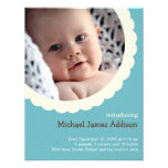 Blue polka dot rosette photo cute baby birth personalized announcement