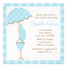 Blue Polka Dots Mom To Be Personalized Invitation