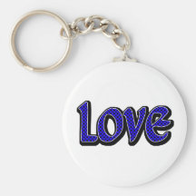 Blue Polkadot Love Key Chain