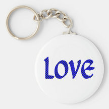 Blue Polkadot Love Key Chain