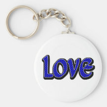 blue Polkadot Love Key Chains