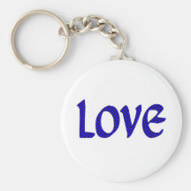 Blue Polkadot Love Keychains