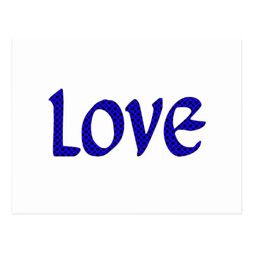 Blue Polkadot Love Postcard