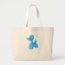 Blue Poodle Tote Bags