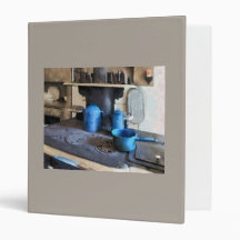 Blue Pots on Stove 3 Ring Binders