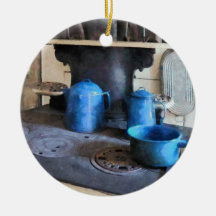 Blue Pots on Stove Christmas Tree Ornament