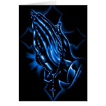 Blue Prayer Cross Card