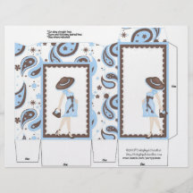 Blue Pregnant Pinch Box Party Favours.  Baby Showe Full Colour Flyer