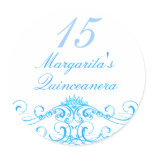 Blue Princess Tiara Quinceanera Sticker