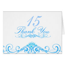 Blue Princess Tiara Thank You Card
