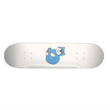 Blue proud Cat sitting on mouse Skateboard Decks