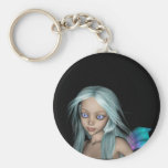 Blue & Purple 3D Mermaid 5 Close-up Key Chains