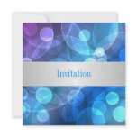 Blue Purple Bubbles 8 Birthday Event Personalized Invitation
