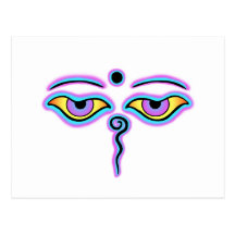 Blue & Purple Buddha Eyes.png Post Cards