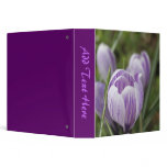 blue purple crocus flowers,番红花 3 ring binder