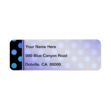 Blue Purple Dots on Black Custom Return Address Label