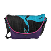 Blue Purple Fabric Messenger Bag