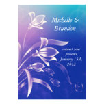 Blue Purple Flower wedding invitation