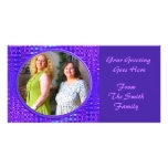 blue purple frame photo greeting card