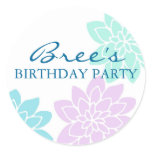 Blue & Purple Modern Flower Sticker