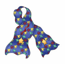Blue Puzzle Autism Aspergers Awareness Ribbon Photo Cut Outs