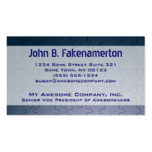 Blue Puzzle Pieces Look Business Card