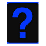 Blue Question Mark Information Area Post Cards