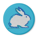 'blue rabbit' digital painting magnet