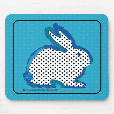 ' blue rabbit' digital painting mousepad by bestkids