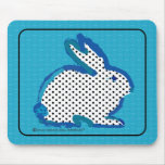 ' blue rabbit' digital painting mousepad