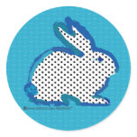 'blue rabbit' digital painting sticker seal